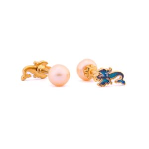 pink pearl princess charm stud