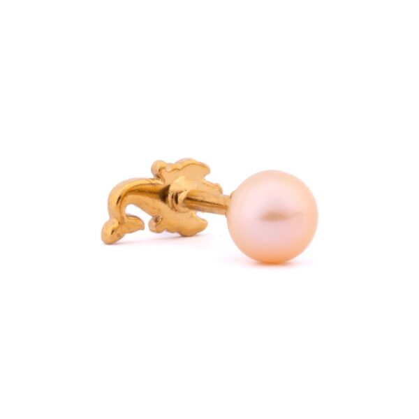 princess stud pink pearl