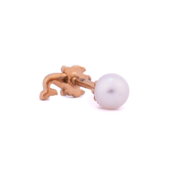 white pearl princess charm stud